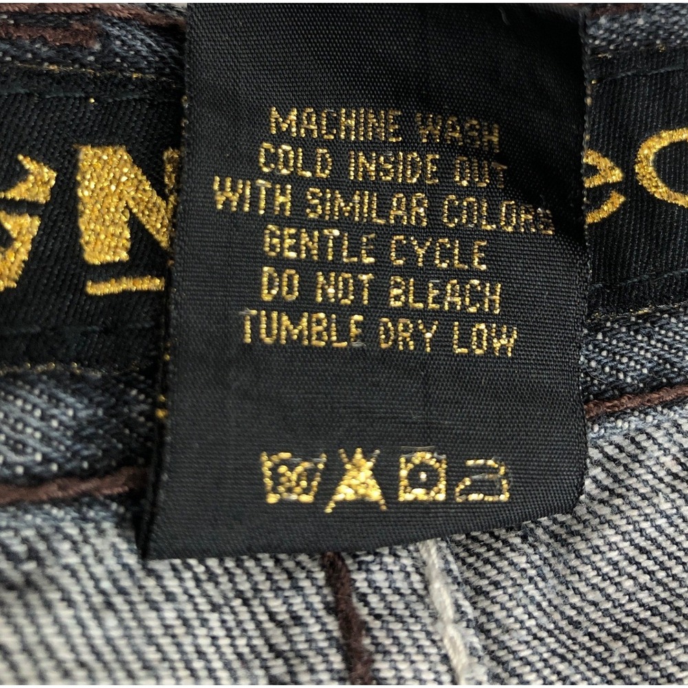 NBN Gear Mens‎ 46x32 Dark Blue Relaxed Wide Leg Raw Hem Denim Jeans Big and Tall - Picture 4 of 12